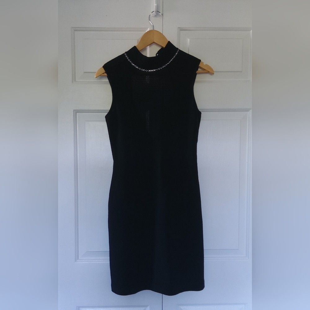 St. John Evening Black Sleeveless Dress Low Back Made in USA